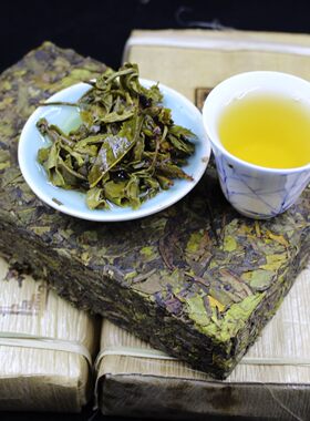茶叶普洱生茶冰岛黄叶生茶砖云南勐库普洱古树纯料砖茶500g1000g