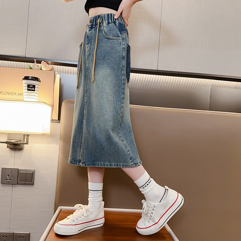 女童夏装新款牛仔半身裙