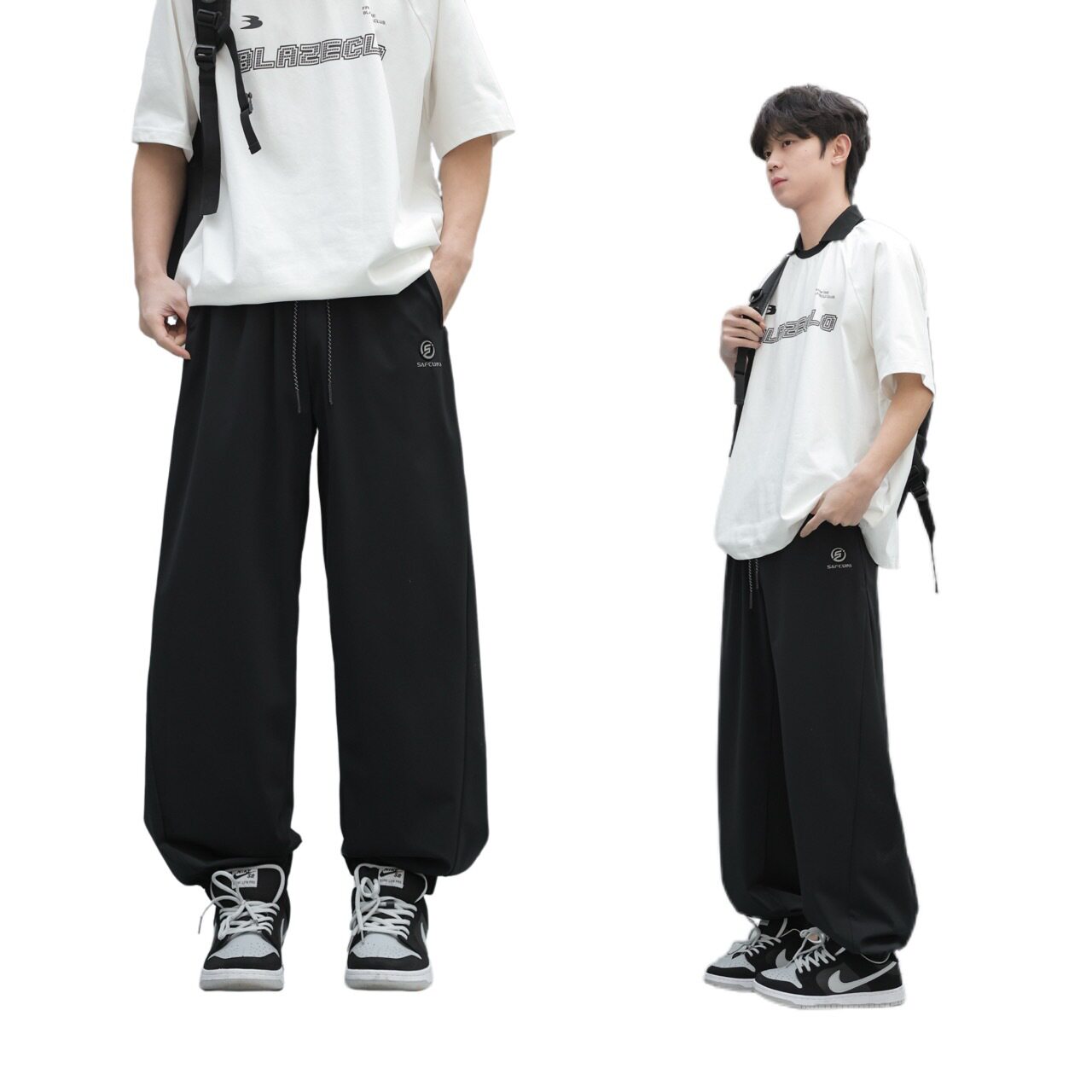 男大童裤子夏季薄款格纹速干冰丝裤2026新款中大童春夏款凉感长裤