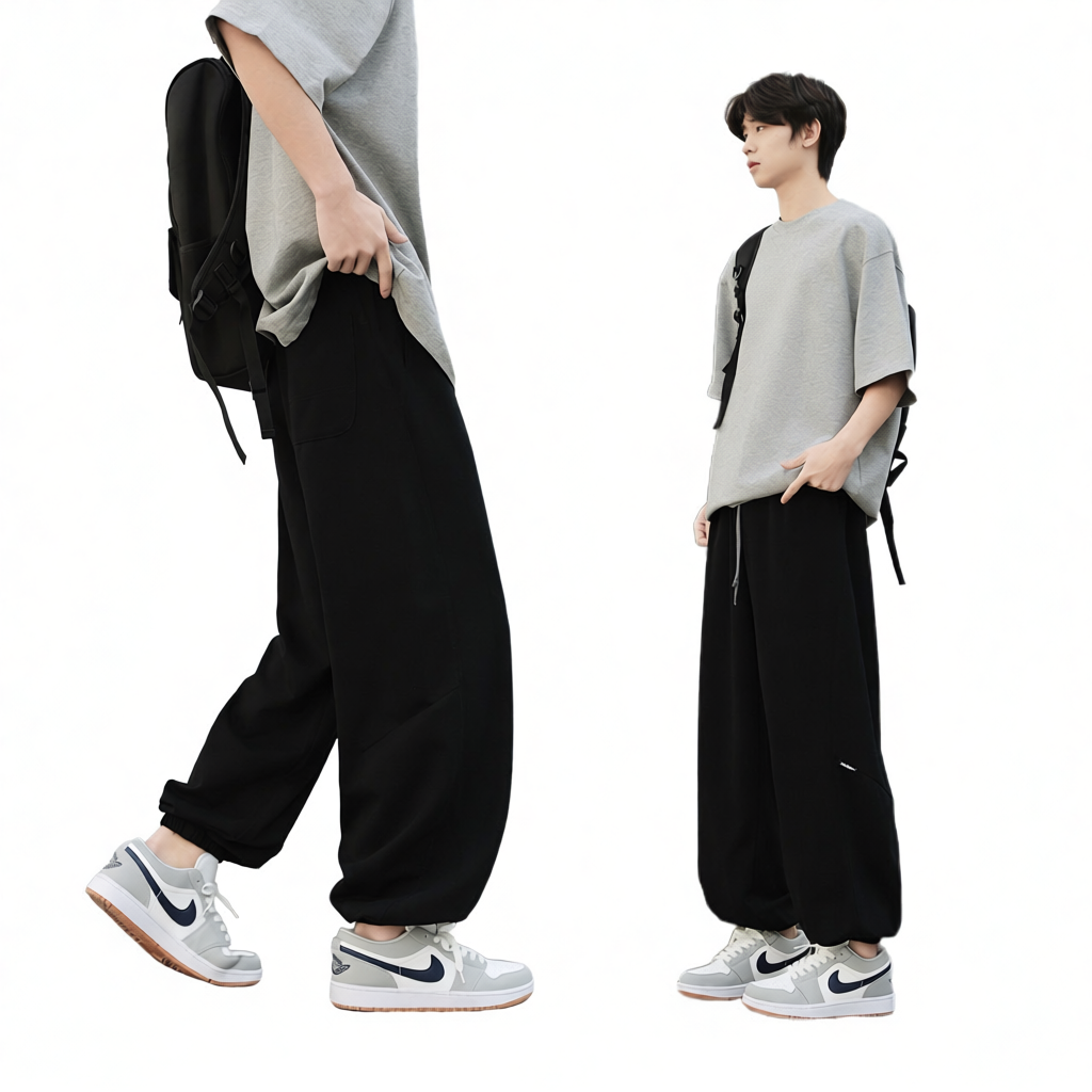 青少年裤子夏季薄款2026新款男大童运动裤初中生宽松帅气防蚊卫裤