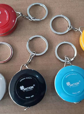 钥匙扣迷你小卷尺AKTION正品 量衣皮尺软尺总长1.5米另一面英尺in