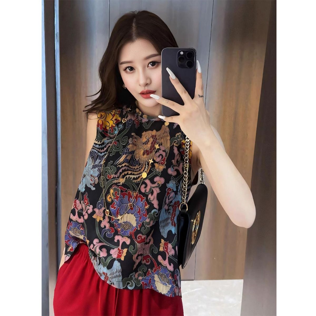 2025独特超好看上衣夏季今年流行的漂亮小衫中式复古别致印花衬衫