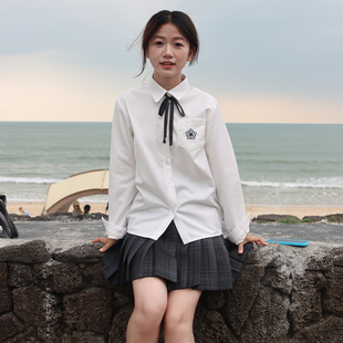 森岛町原创 小澜音 jk制服衬衫长袖女基础款刺绣日系校供感白衬衣