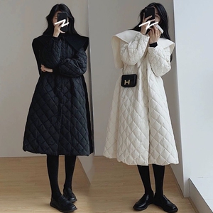胖妹妹2023秋冬装新款大码女装宽松显瘦遮肚子娃娃领棉衣棉服外套