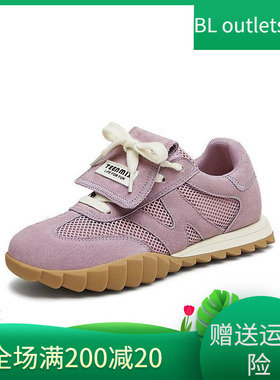 天美意透气厚底翻盖阿甘德训鞋女复古运动鞋2024秋季新款KG048CM4