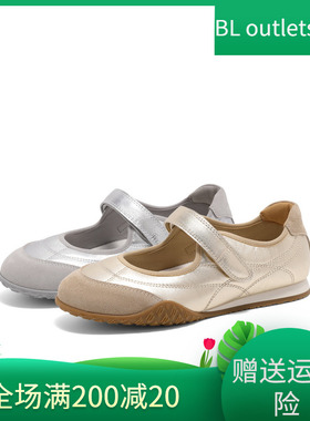 百丽Belle女鞋子复古运动银色玛丽珍鞋2025春季浅口单鞋3QS07AQ5