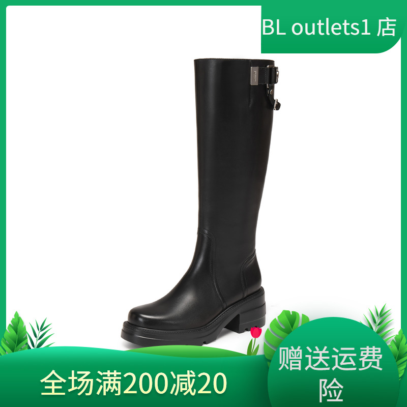 思加图2025新款马鞍靴英伦风骑士靴长靴高筒厚底增高女靴EEZ42DG5