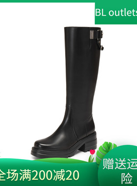 思加图2025新款马鞍靴英伦风骑士靴长靴高筒厚底增高女靴EEZ42DG5