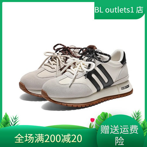 百丽跑道阿甘鞋厚底系带休闲女鞋