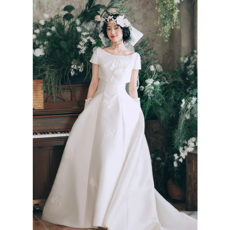 法式复古高级质感新娘出门纱