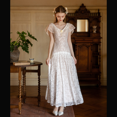 雅赏法式中长款礼服裙