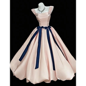 法式 复古甜美粉色晚礼服气质轻奢演出年会连衣裙新娘订婚结婚长裙