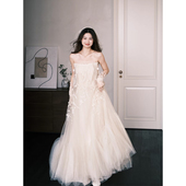 法式 迎宾出门纱订婚生日宴会礼服裙 超仙绝美晨袍女新娘结婚新款