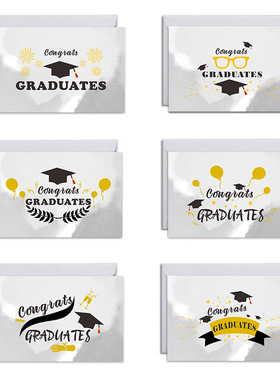 CONGRATS GRADUATES庆祝毕业小卡片小贺卡+信封+贴纸 DX164