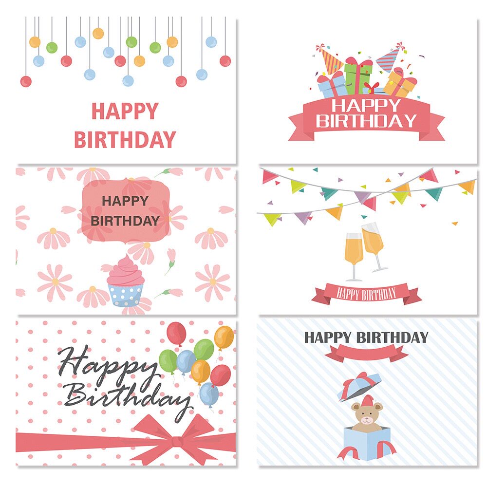happy birthday可爱卡通生日小卡片小贺卡 信封 贴纸 49-57f