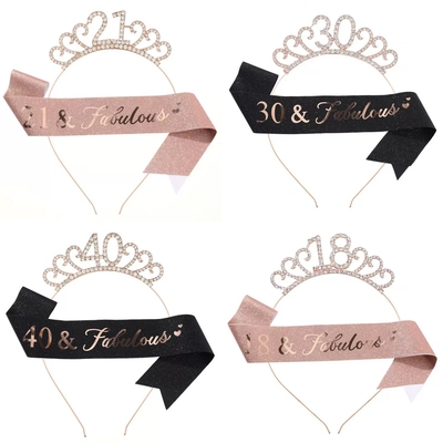 HAPPY BIRTHDAY FABULOUS 生日数字肩带发箍 FG115JD025JD078