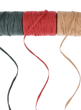 包装带装饰带 黄色&绿色&本色环保拉菲草纸绳 LFB559