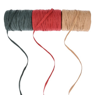 黄色&绿色&本色环保拉菲草纸绳 饰带 LFB559 带装 包装