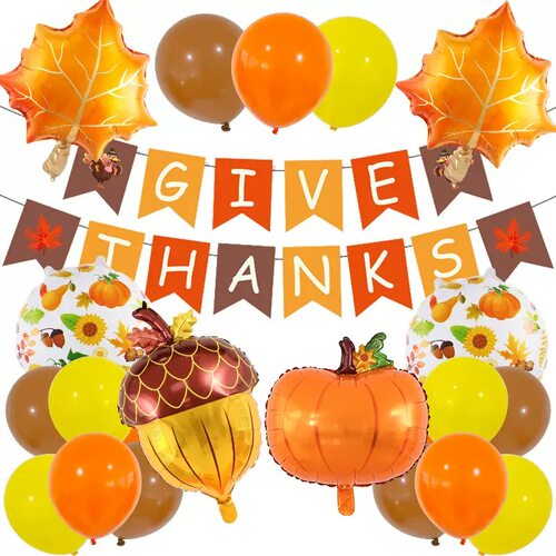 THANKS GIVING 秋季感恩节派对气球拉旗套装 PT005