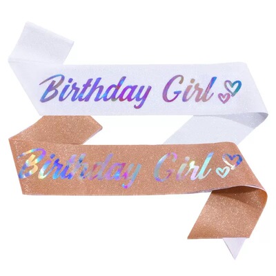 HAPPY BIRTHDAY GIRL 女孩生日肩带礼仪带 JD116