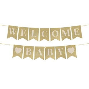 WELCOME BABY 宝宝迎婴派对拉旗闪闪纸质拉花 BABY SHOWER