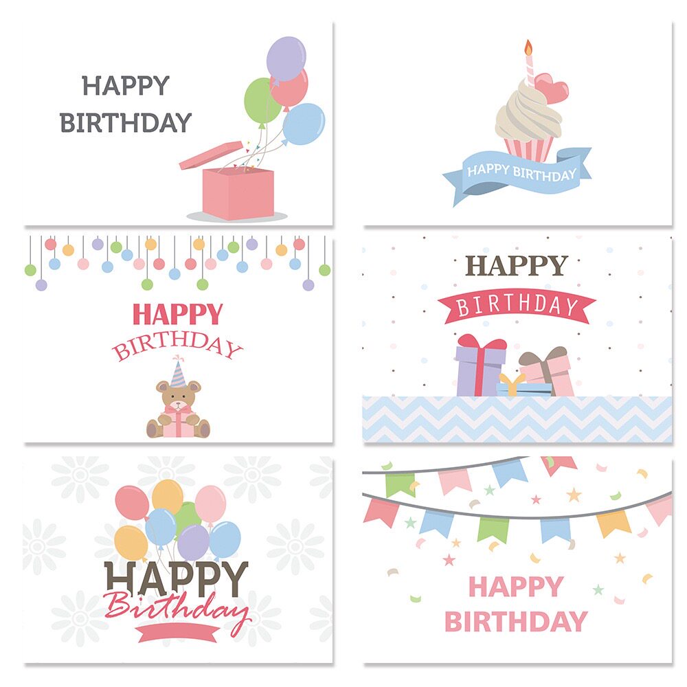 happy birthday可爱卡通生日小卡片小贺卡 信封 贴纸 49-57h