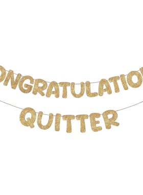 CONGRATULATIONS QUITTER 退休派对拉花闪闪纸质拉旗 MF