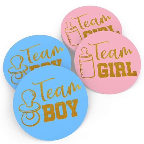 TEAM BOY&TEAM GIRL 可爱性别揭示贴纸烫金贴纸