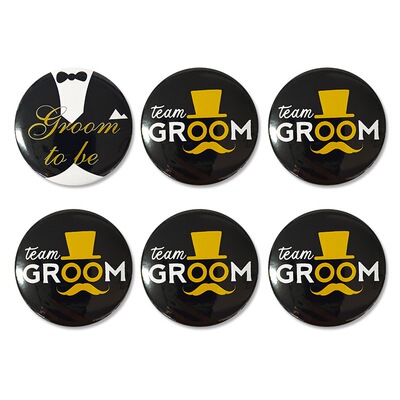 GROOM TO BE&TEAM GROOM 新郎单身派对徽章胸章
