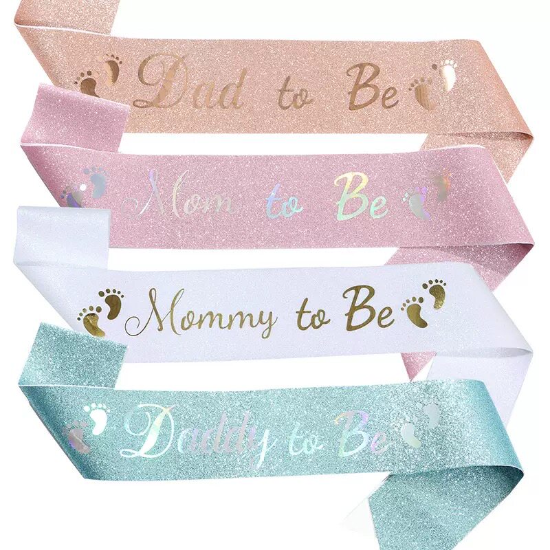 MUMMY MOMMY DADDY TO BE 迎婴派对准妈妈准爸爸肩带礼仪带 JD055