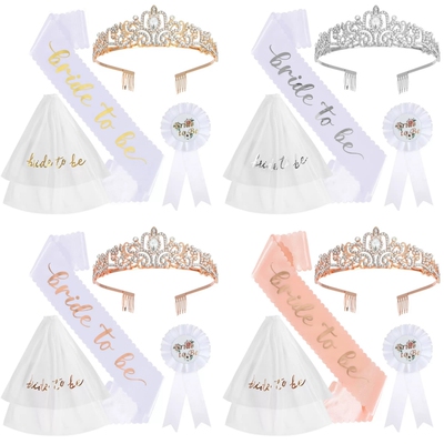 BRIDE TO BE新娘单身派对肩带头纱皇冠徽章 JD181HG001TS004HZ004