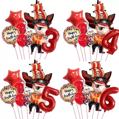 1-9数字气球套装 生日派对海盗 HAPPY BIRTHDAY PT-WW-5467