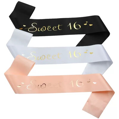 HAPPY BIRTHDAY SWEET 16岁生日肩带礼仪带 JD039