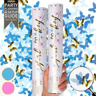 宝宝性别揭示迎婴派对蝴蝶纸屑礼花炮 BOY GIRL REVEAL GENDER