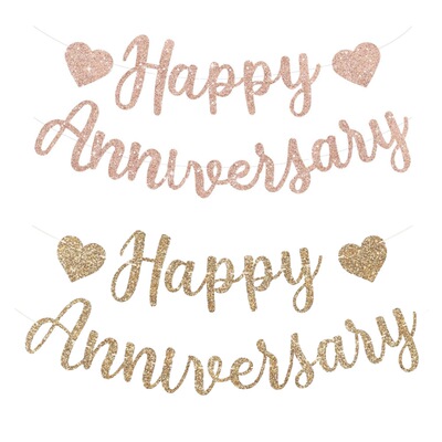 周年纪念日拉旗闪闪纸质拉花