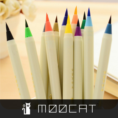 【文具】=笔= 日本白金 彩色毛笔 漫画软笔 水彩 15色入