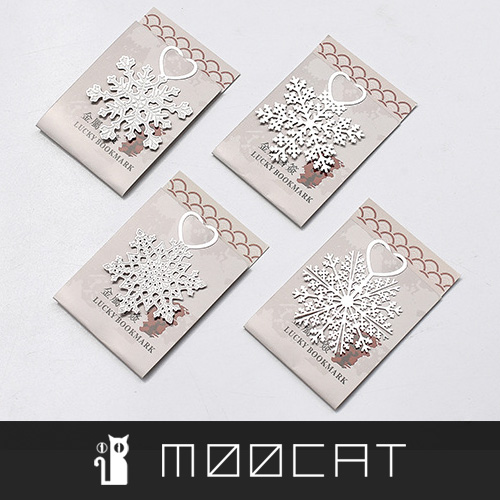 【文具】=书签= 创意雪花书签 清新简约韩 式金属 圣诞新年礼品