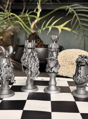 3D打印魔戒主题国际象棋摆件，一套6枚。