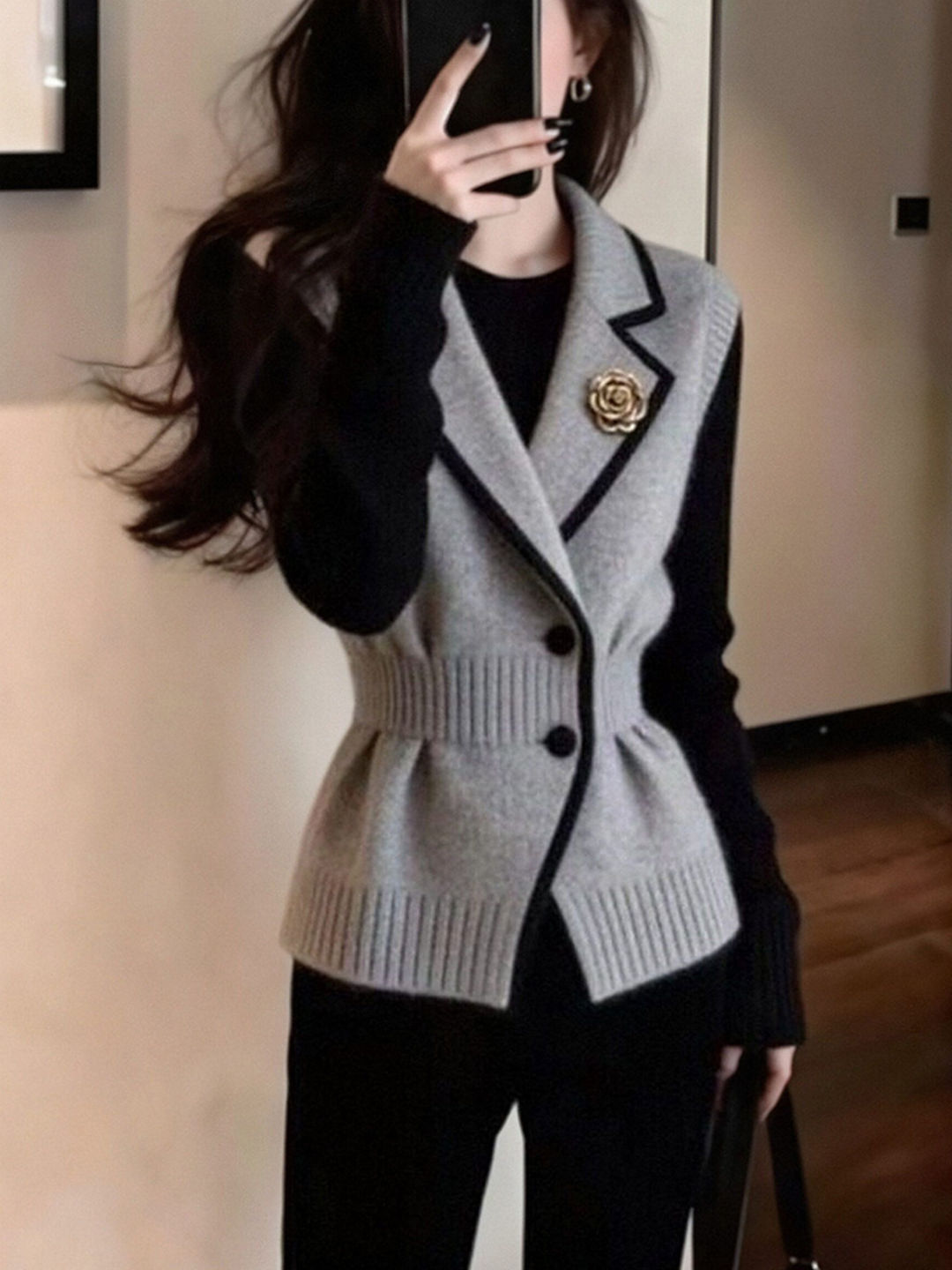 小香风收腰针织马甲外套女装2026春季新款轻奢气质名媛高级感上衣图片