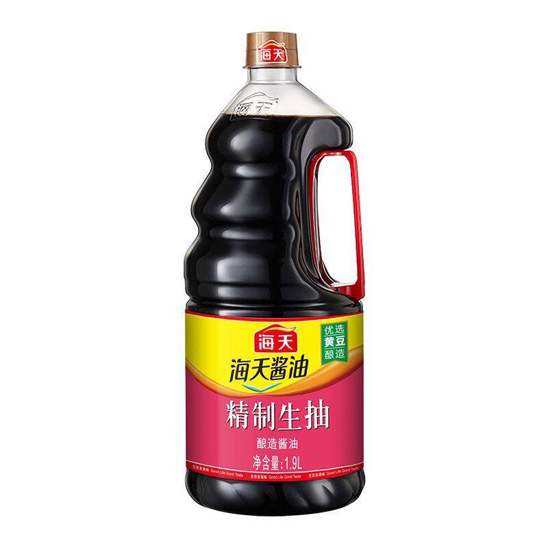 海精制生抽1.9L 大桶装家用商超同款零添加酿造酱油正品