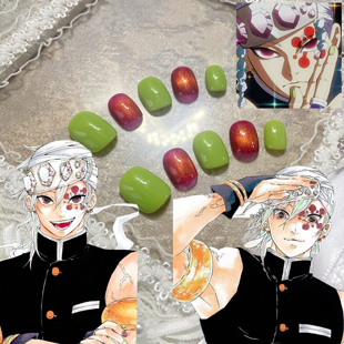 「宇髓天元 日常 」猫眼跳色穿戴甲cosplay鬼灭之刃音柱华丽哥短款