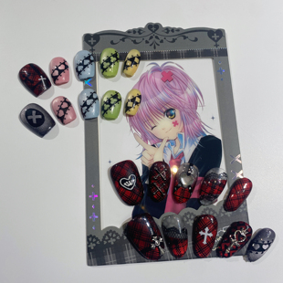 「守护甜心」印象穿戴痛甲亚梦蕾量产系猫眼玻璃球多巴胺哥特甜辣