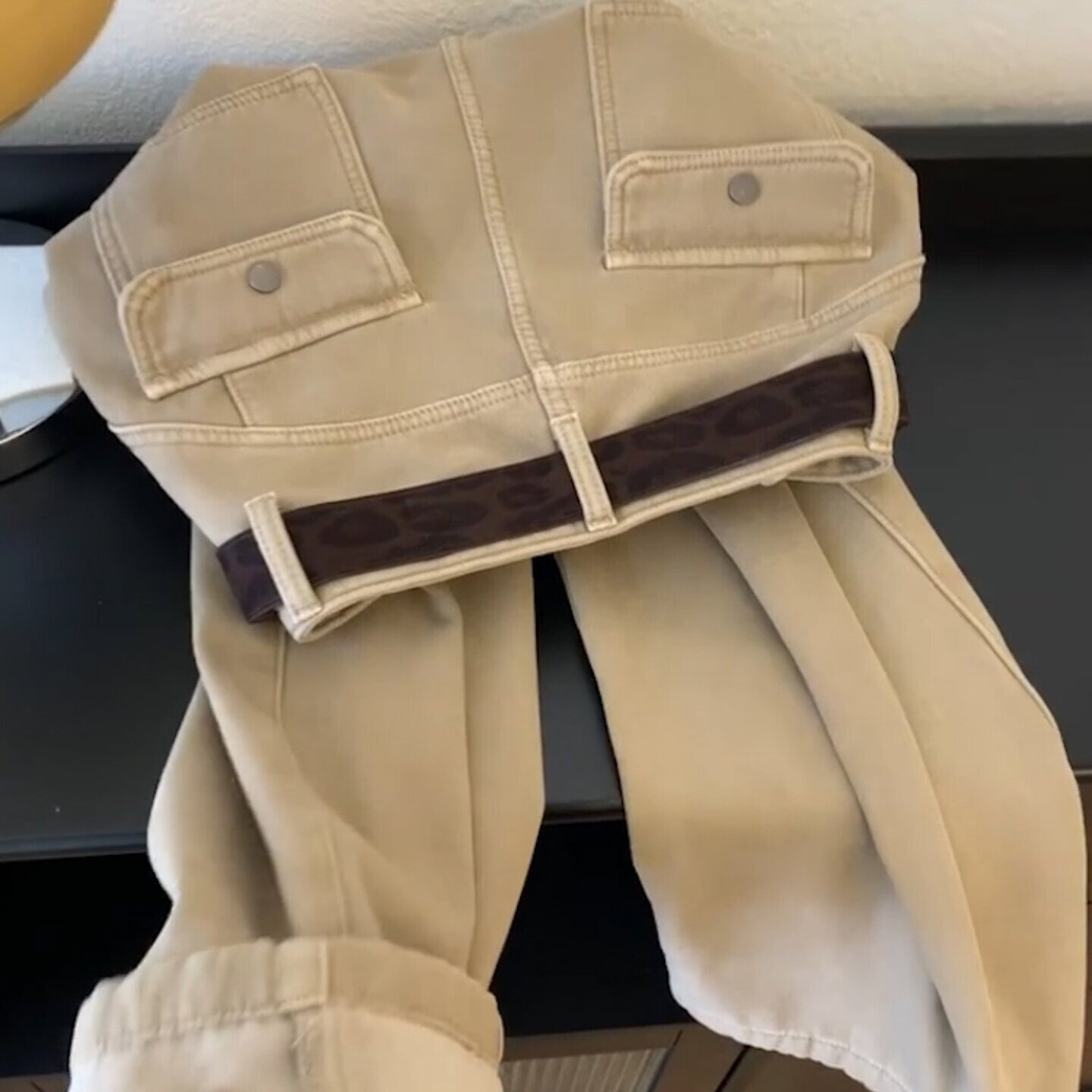 2026春夏季新款高腰复古卡其色牛仔裤女百搭宽松阔腿裤休闲直筒裤