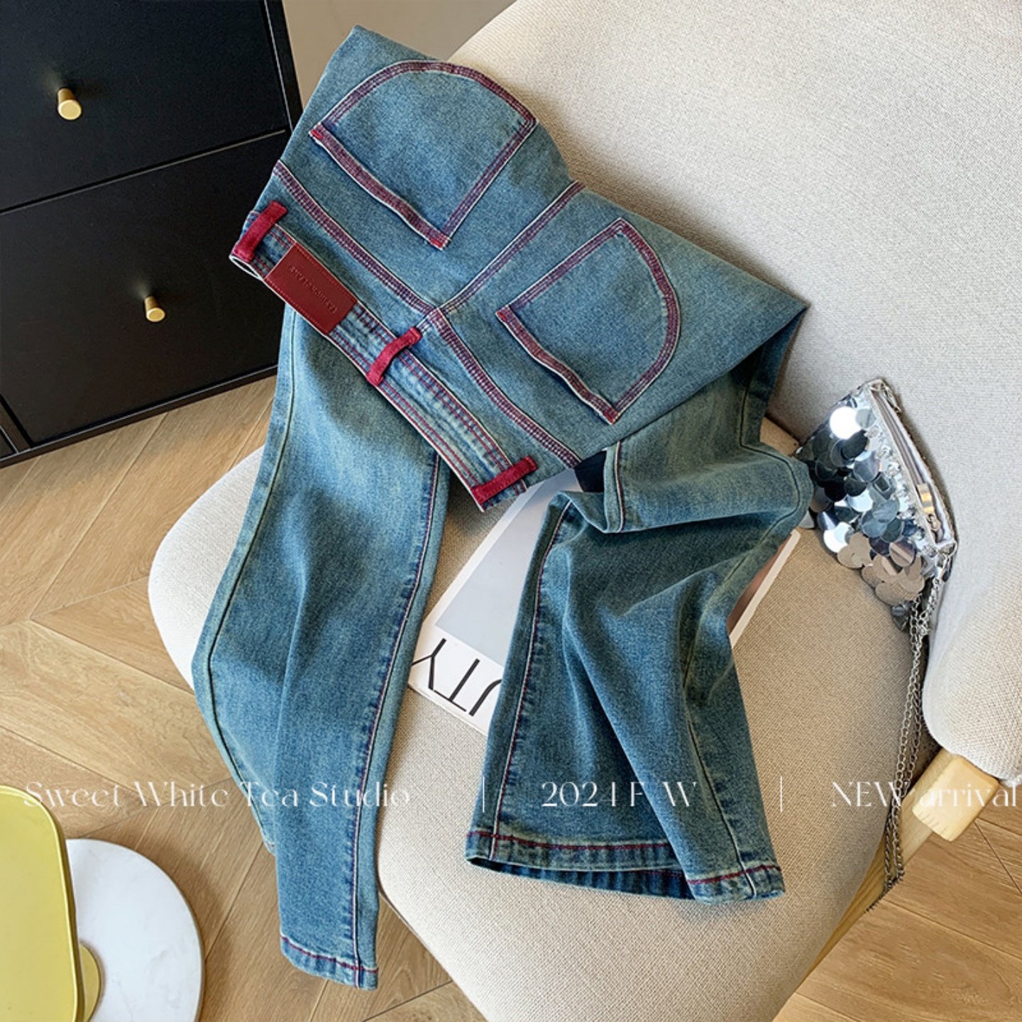 南油高货清仓捡漏！美式复古微喇叭牛仔裤女秋季小个子窄版直筒裤