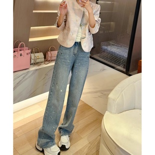 璀璨星河2026春季新款窄版直筒牛仔裤子女梨形胖妹mm显瘦时尚百搭