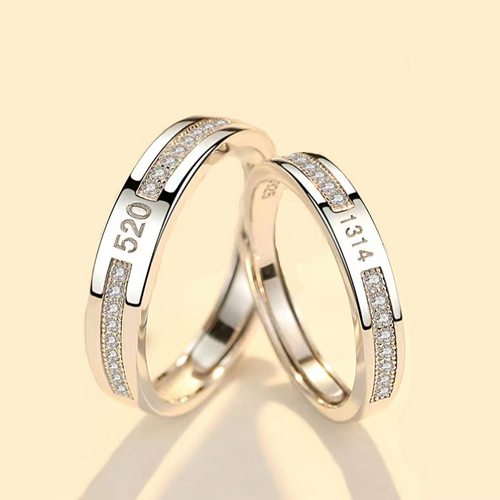 情侣戒指纯银简约百搭