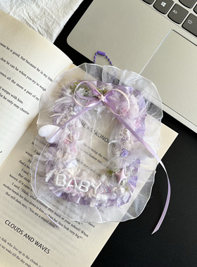 粉紫色系手混线卡套手工制作成品ins高级可爱挂件应援追星百搭