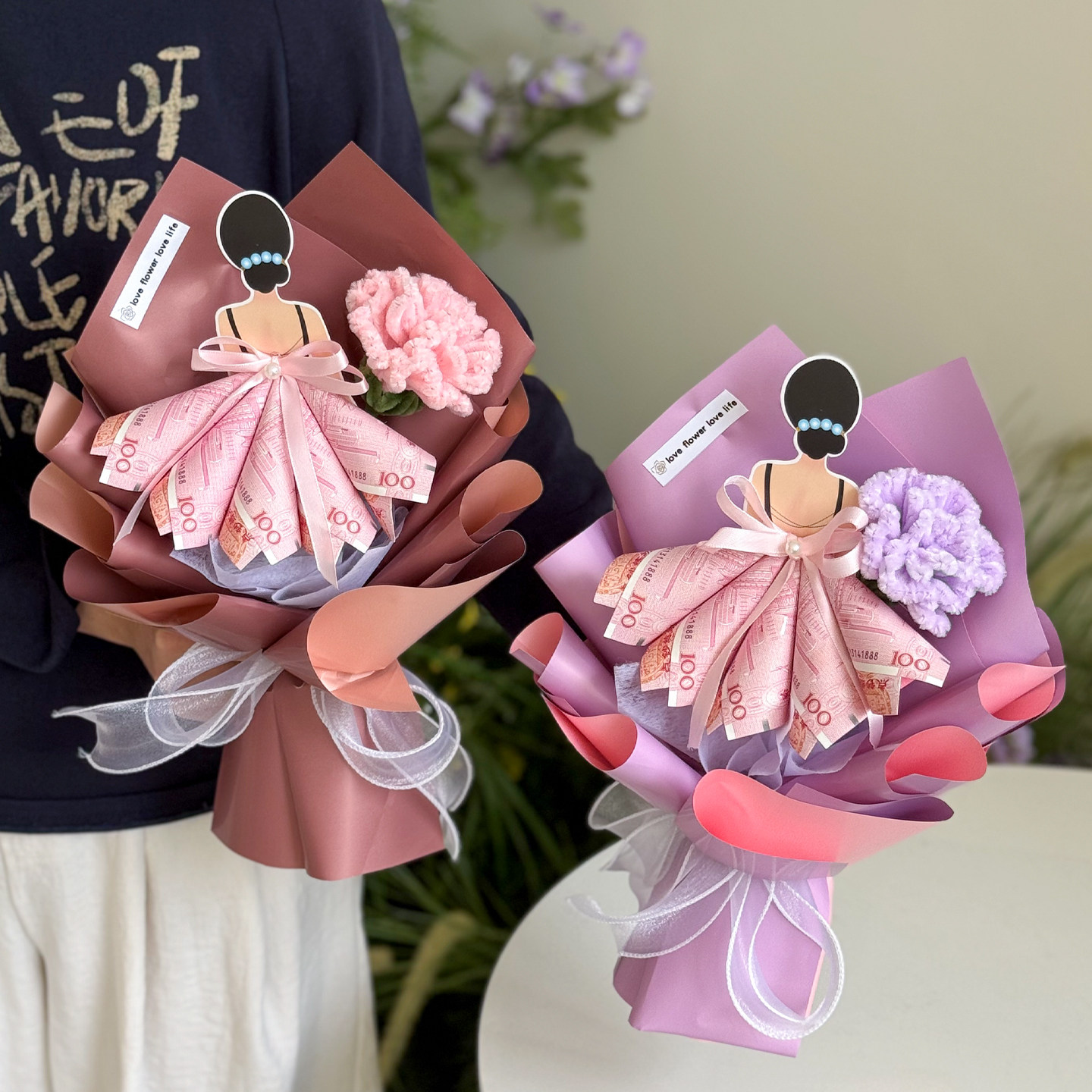 DIY免包装花壳花束材料包手工有钱花康乃馨生日礼物送妈妈婆婆