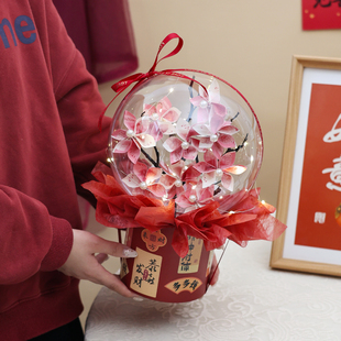 新年手工diy材料包自制生日礼物发财抱抱桶送女友闺蜜情人节花束
