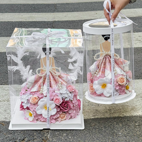 diy手工自制花艺材料包公主裙有钱花礼盒生日纪念日礼物送女朋友